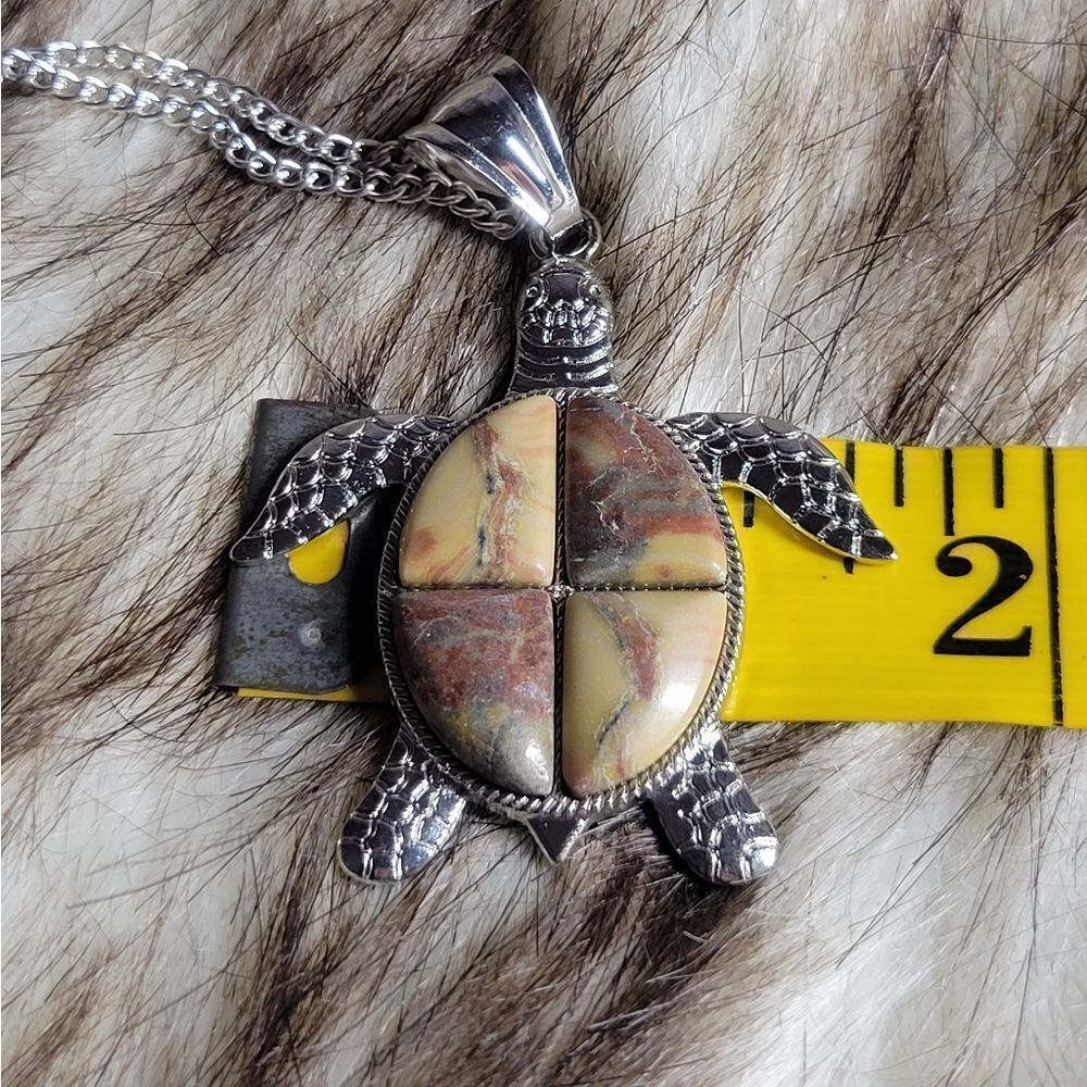 Rainbow Picasso Stone Turtle - Picture 6 of 8